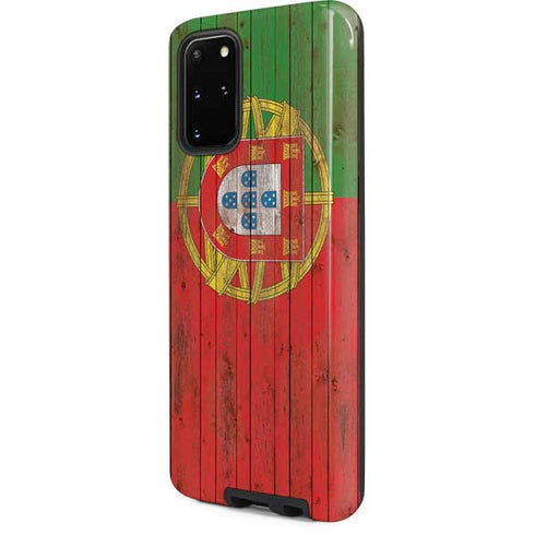 Portuguese Flag Dark Wood Galaxy S20 Plus Pro Case